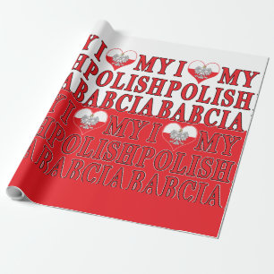 I Heart My Polish Babcia Wrapping Paper