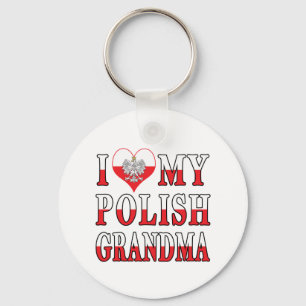 I Heart My Polish Grandma Key Ring