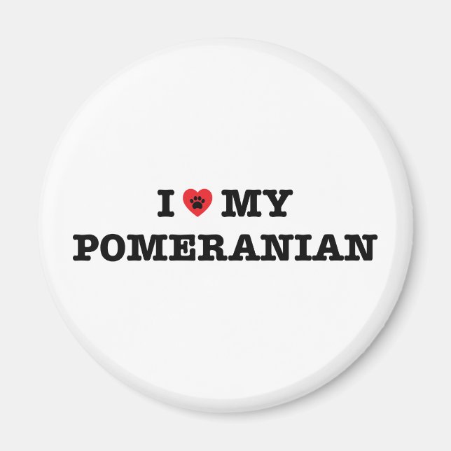 I Heart My Pomeranian Magnet (Front)