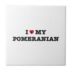 I Heart My Pomeranian Tile