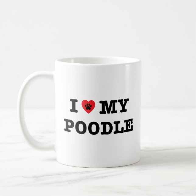 I Heart My Poodle Coffee Mug (Left)