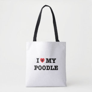 I Heart My Poodle Tote Bag