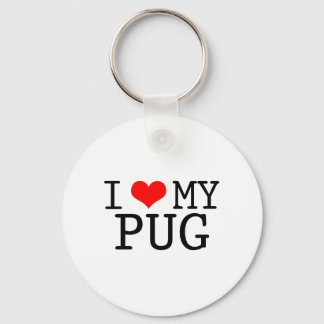 I Heart My Pug Key Ring