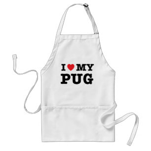 I Heart My Pug Kitchen Apron