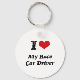 I heart My Race Car Driver Key Ring