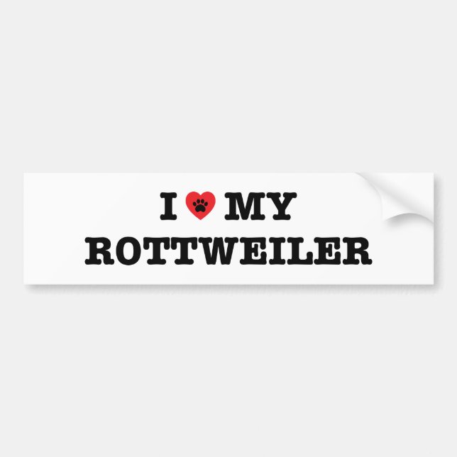 I Heart My Rottweiler Bumper Sticker (Front)