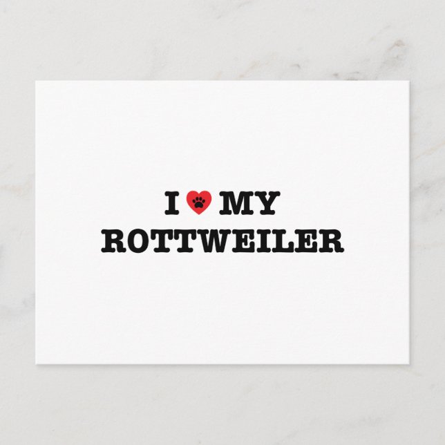 I Heart My Rottweiler Postcard (Front)