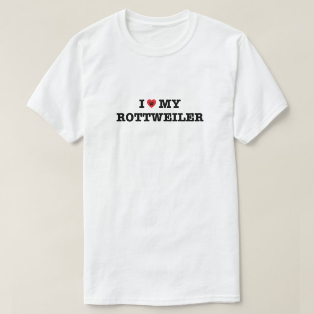 I Heart My Rottweiler T-Shirt (Design Front)