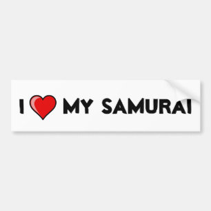 I Heart My Samurai Bumper Sticker