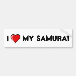 I Heart My Samurai Bumper Sticker
