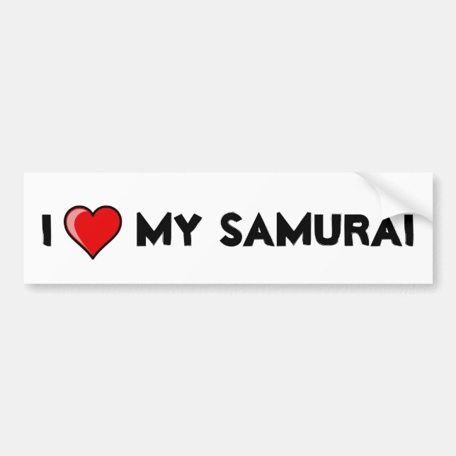 I Heart My Samurai Bumper Sticker (Front)