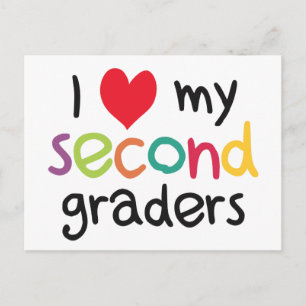 I Heart My Second Graders Teacher Love Postcard
