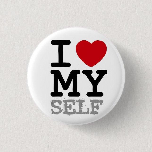 I heart my self 3 cm round badge (Front)