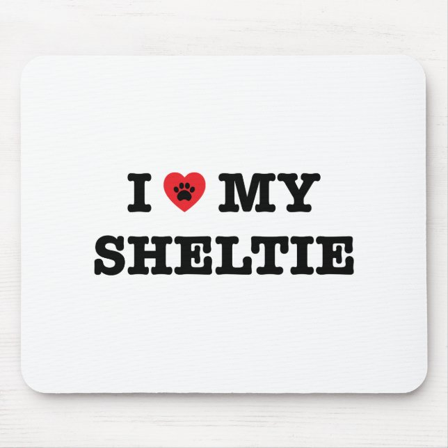 I Heart My Sheltie Mouse Mat (Front)