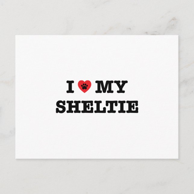 I Heart My Sheltie Postcard (Front)