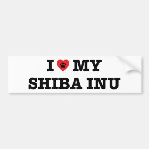 I Heart My Shiba Inu Bumper Sticker