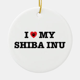 I Heart My Shiba Inu Ornament