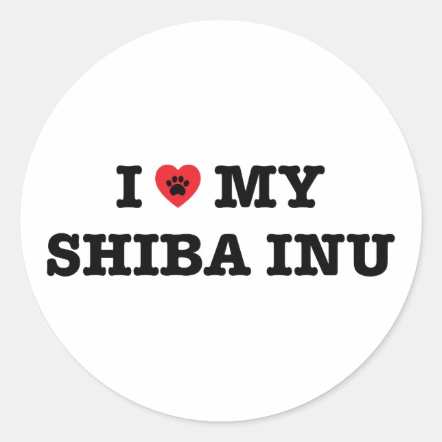 I Heart My Shiba Inu Sticker (Front)