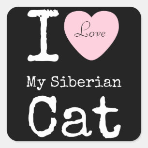 I Heart My Siberian Cat Sticker