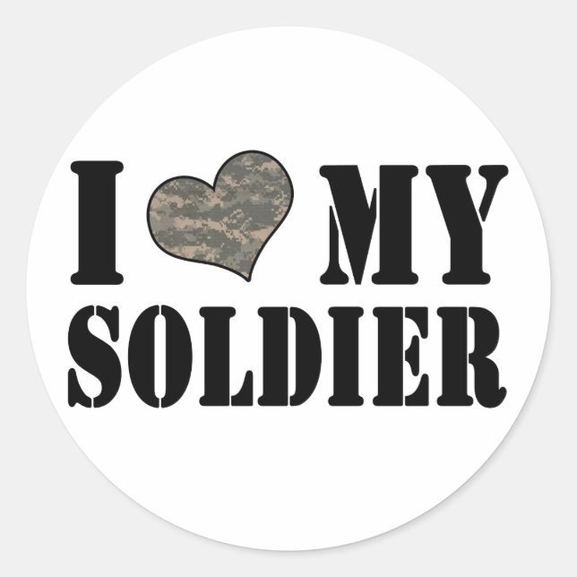 I Heart My Soldier Stickers (Front)