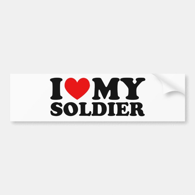 I "Heart" My Solier Bumper Sticker (Front)