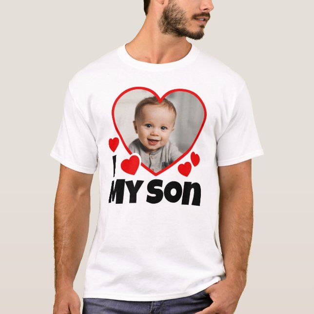 I Heart My Son Personalised Photo Light T-Shirt (Front)