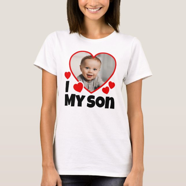 I Heart My Son Personalised Photo T-Shirt (Front)
