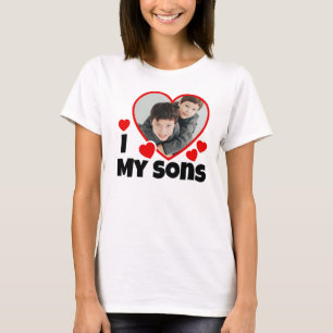 I Heart My Sons Personalised Photo T-Shirt