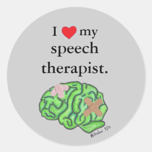 I [heart] my speech therapist classic round sticker