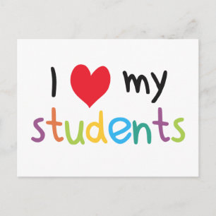 I Heart My Students Teacher Love Postcard