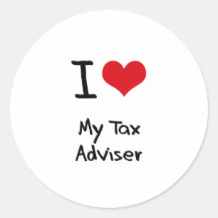 I heart My Tax Adviser Classic Round Sticker