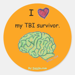 "I [heart] my TBI survivor" sticker