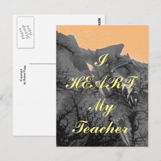 "I Heart My Teacher" appreciation postcard