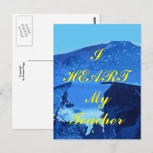 "I Heart My Teacher"  appreciation postcard
