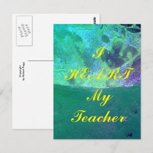 "I Heart My Teacher" appreciation postcard