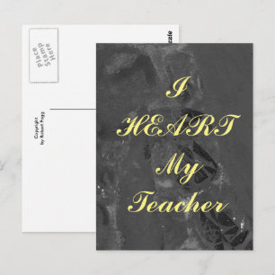 "I Heart My Teacher" appreciation postcard