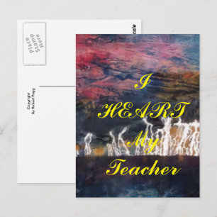"I Heart My Teacher"  appreciation postcard