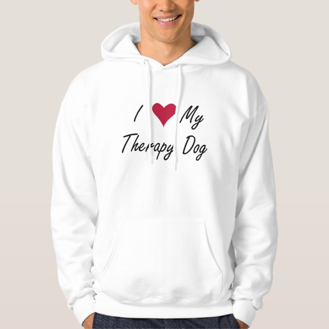 I Heart My Therapy Dog Hoodie (Front)
