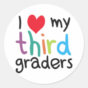 I Heart My Third Graders Teacher Love Classic Round Sticker