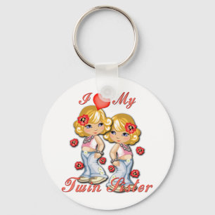 I (Heart) my Twin Sister Key Ring