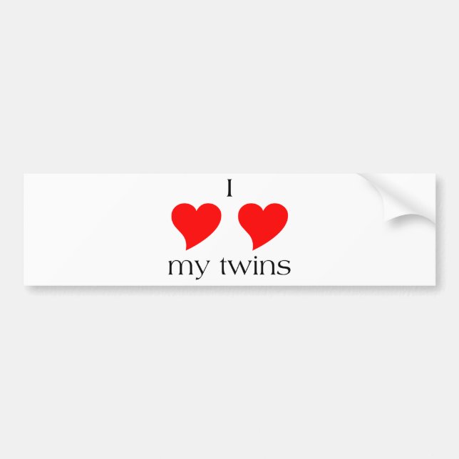 I Heart My Twins Bumper Sticker (Front)