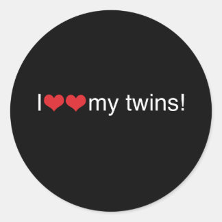 I Heart My Twins Classic Round Sticker