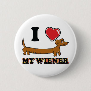 I-HEART-MY-WEINER 6 CM ROUND BADGE