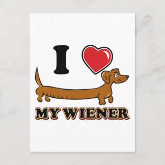 I-HEART-MY-WEINER POSTCARD