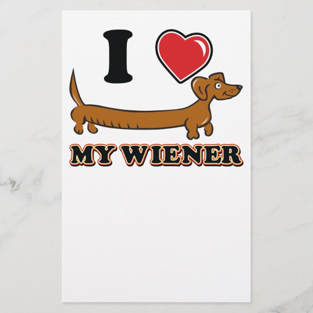 I-HEART-MY-WEINER STATIONERY (Front)