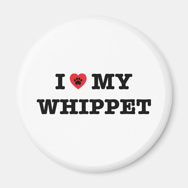 I Heart My Whippet Magnet (Front)