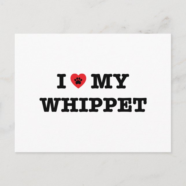 I Heart My Whippet Postcard (Front)
