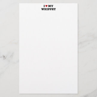 I Heart My Whippet Stationery