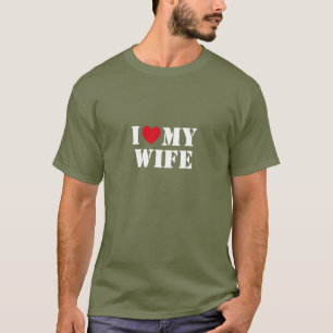I Heart My Wife Stencil Font T-Shirt