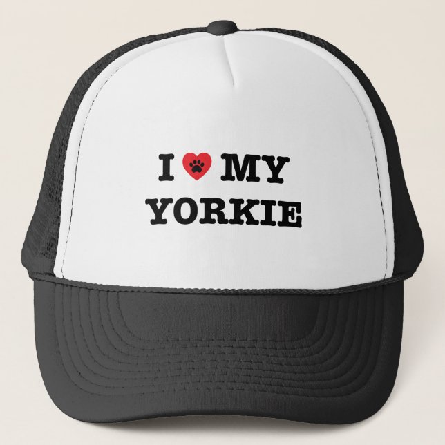I Heart My Yorkie Trucker Hat (Front)